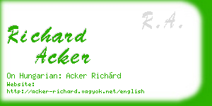 richard acker business card